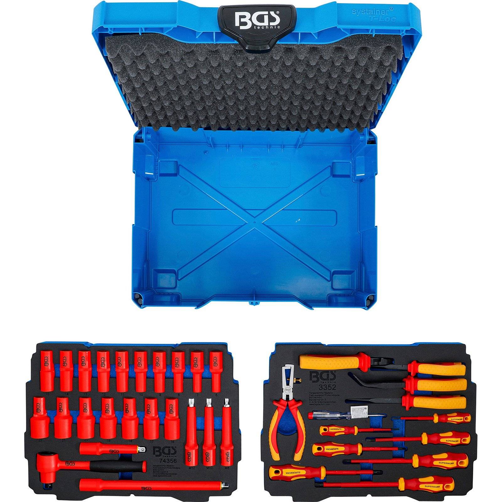 BGS 70230 VDE-Zangen- / Schraubendreher-Satz 36tlg mit Steckschlüssel-Satz, BGS systainer