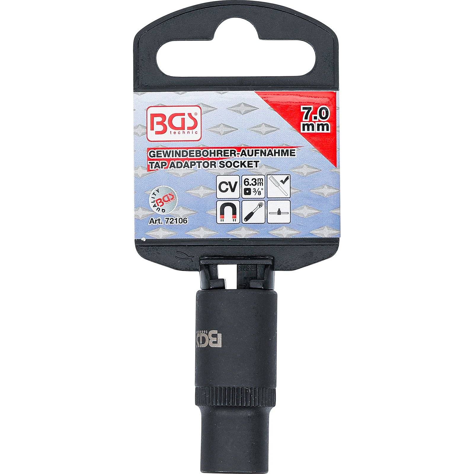 Gewindebohrer-Aufnahme-Steckschlüssel-Einsatz 10 mm (3/8") 7,0 mm