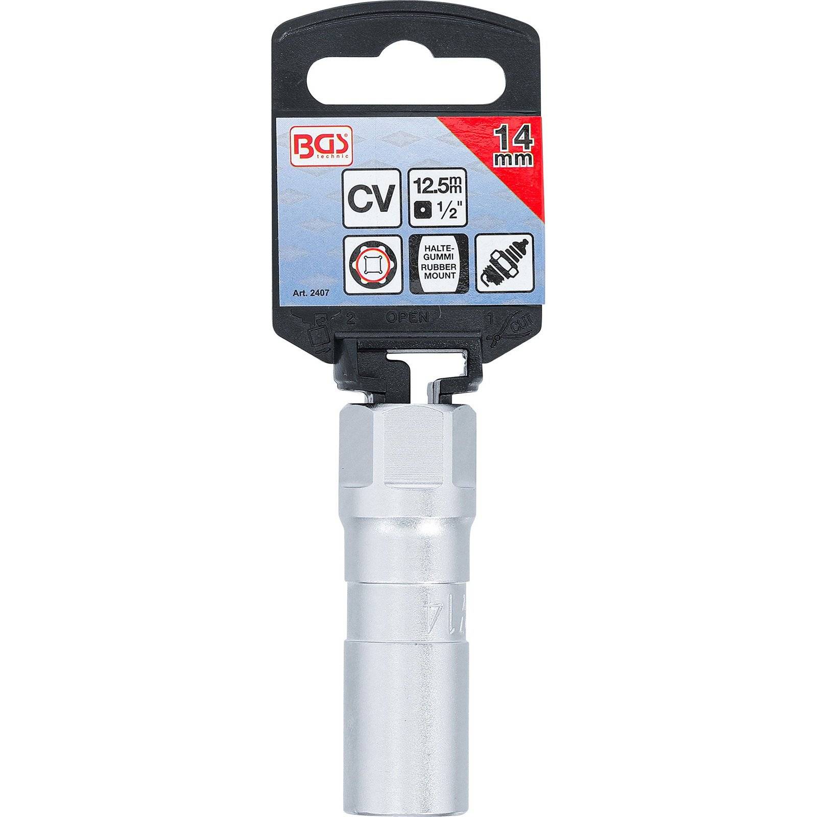 Zündkerzen-Einsatz Sechskant Antrieb Innenvierkant 12,5 mm (1/2") SW 14 mm