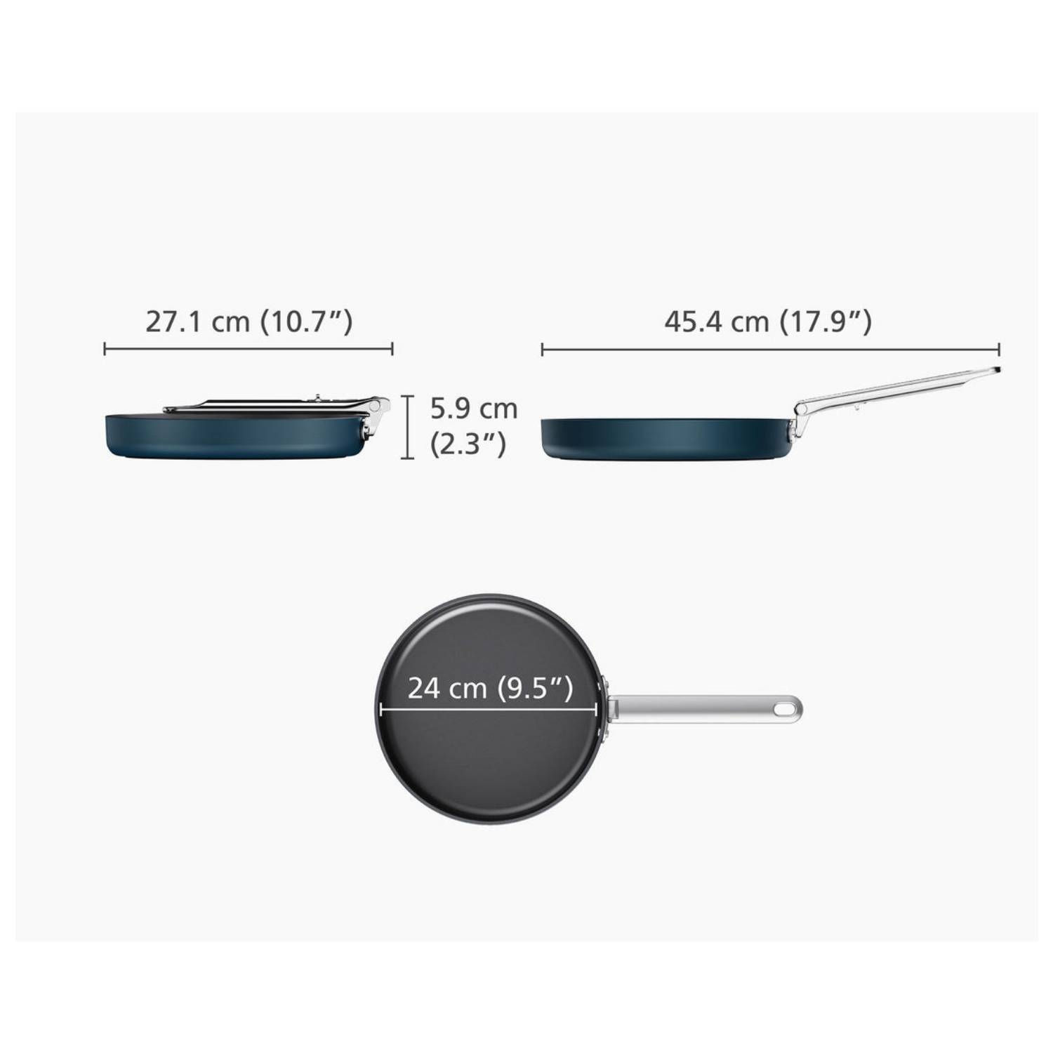 Joseph Joseph Space, Rund, Allzweckpfanne, Blau, Keramik, 232 °C, Aluminium