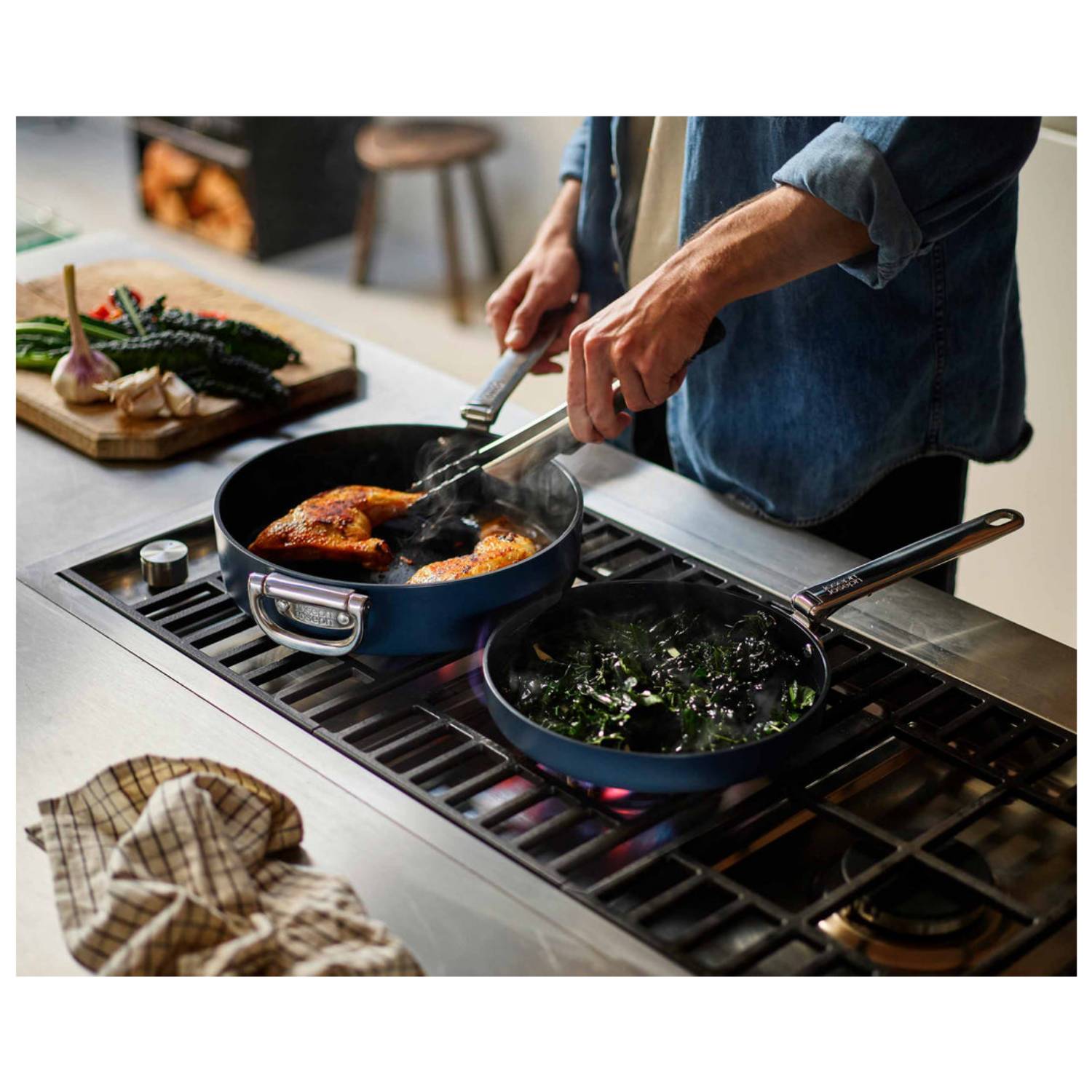 Joseph Joseph Space, Rund, Allzweckpfanne, Blau, Keramik, 232 °C, Aluminium