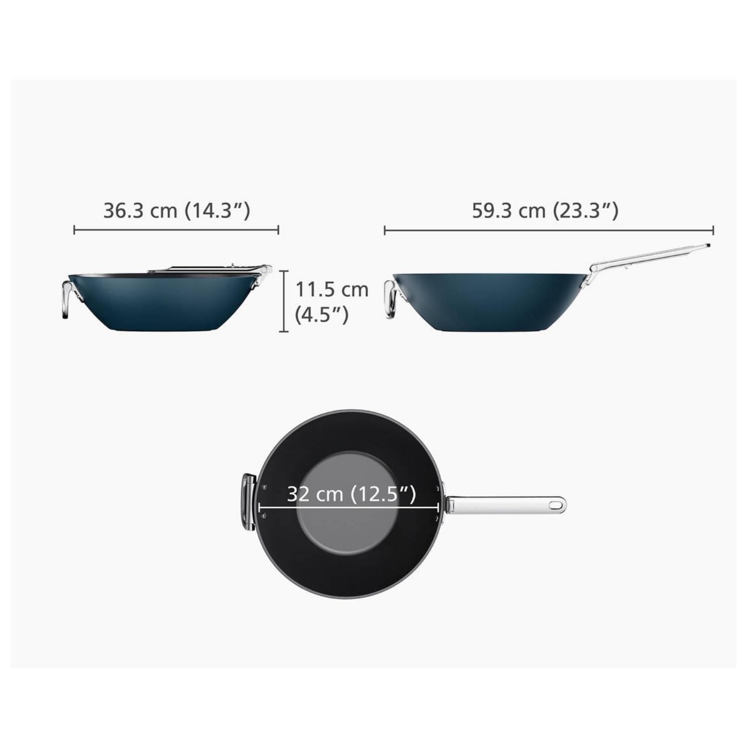 Joseph Joseph Space, Rund, Wok-/Bratpfanne, Blau, Keramik, 232 °C, Aluminium