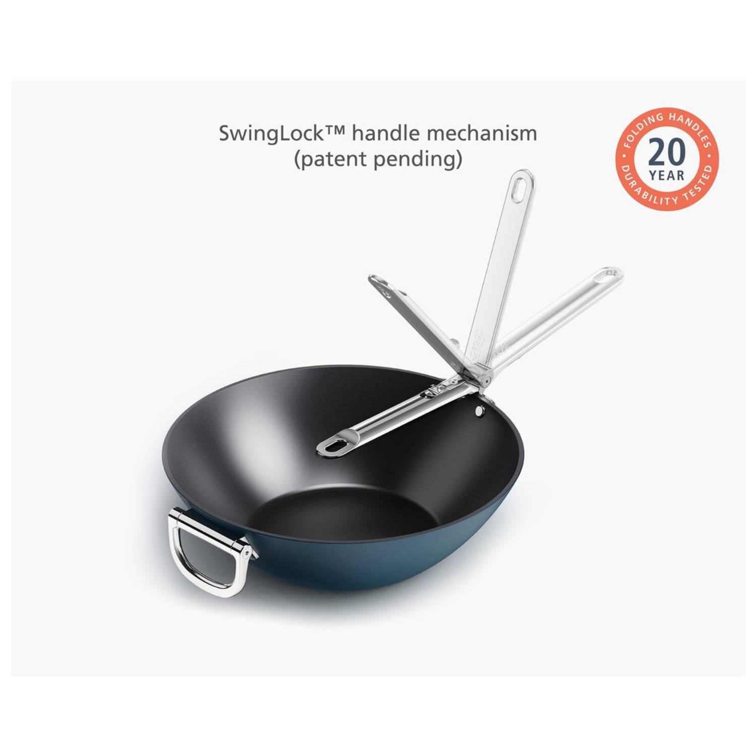 Joseph Joseph Space, Rund, Wok-/Bratpfanne, Blau, Keramik, 232 °C, Aluminium