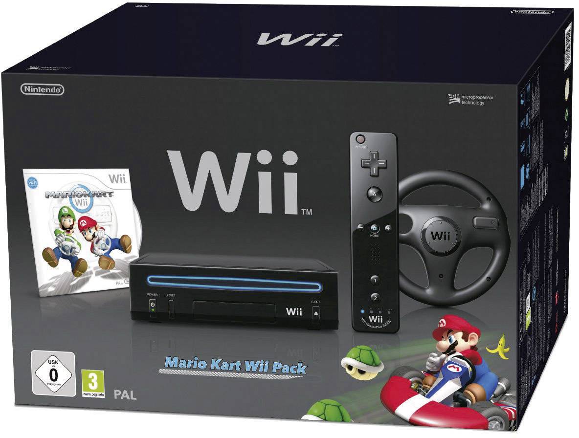 Nintendo Wii Konsole Schwarz inkl. Mario Kart
