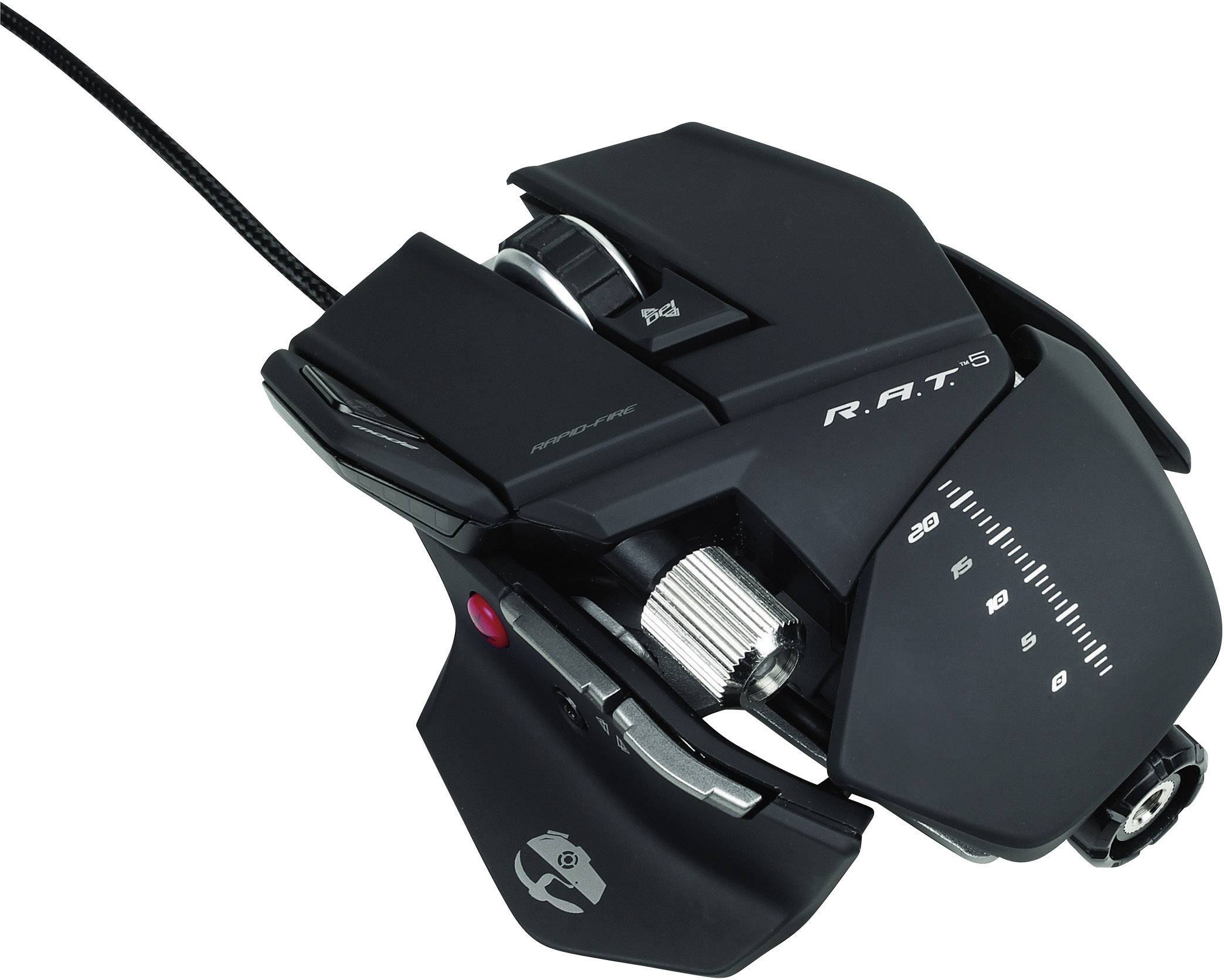 MadCatz R.A.T.5 Gaming-Maus USB Laser Schwarz 6 Tasten 5600 dpi Gewichts-Tuning, Anpassbare Länge