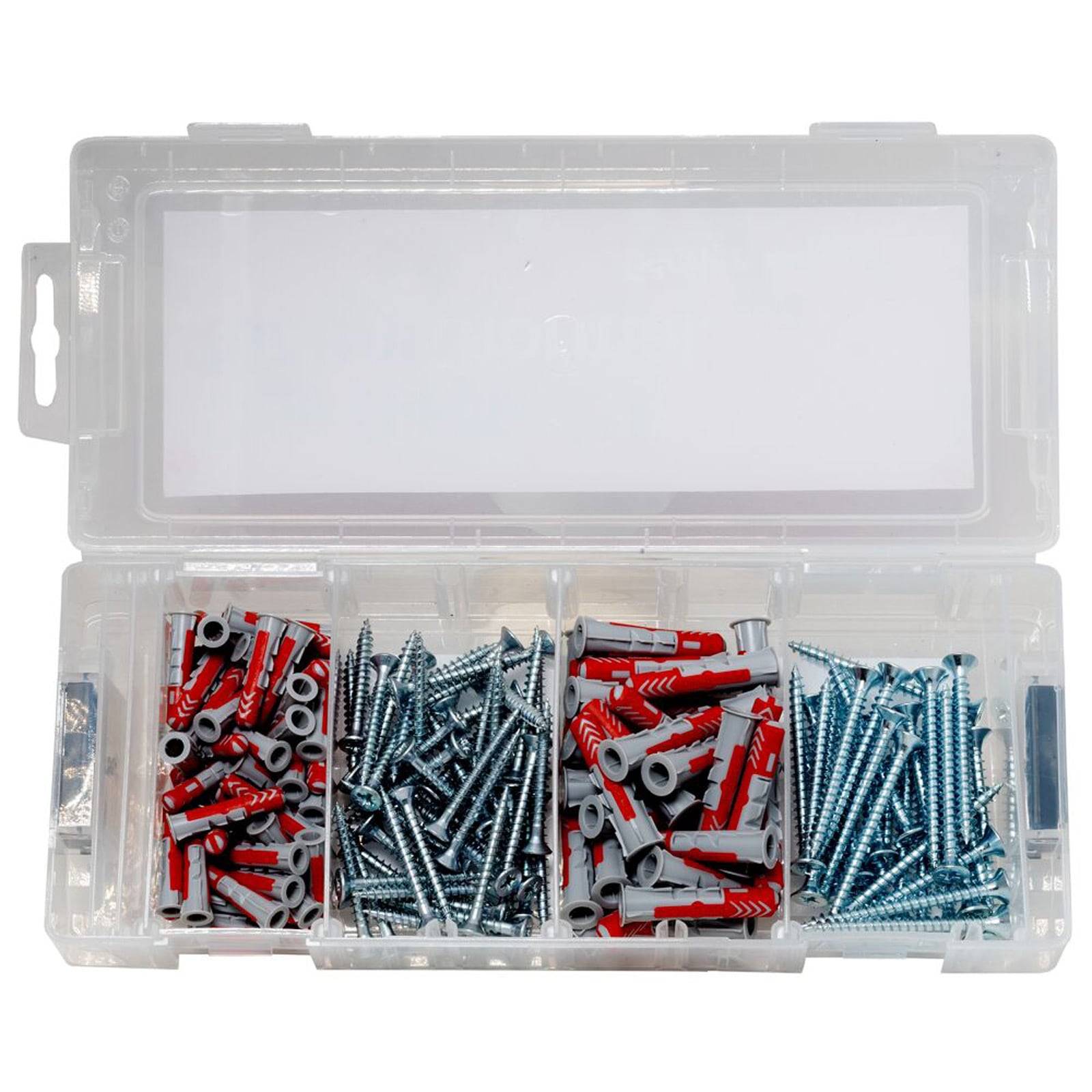 fischer 568544, Schrauben- & Dübelsatz, Autoklaven-Porenbeton, Mauerziegel, Beton, Gipsfaserplatten,