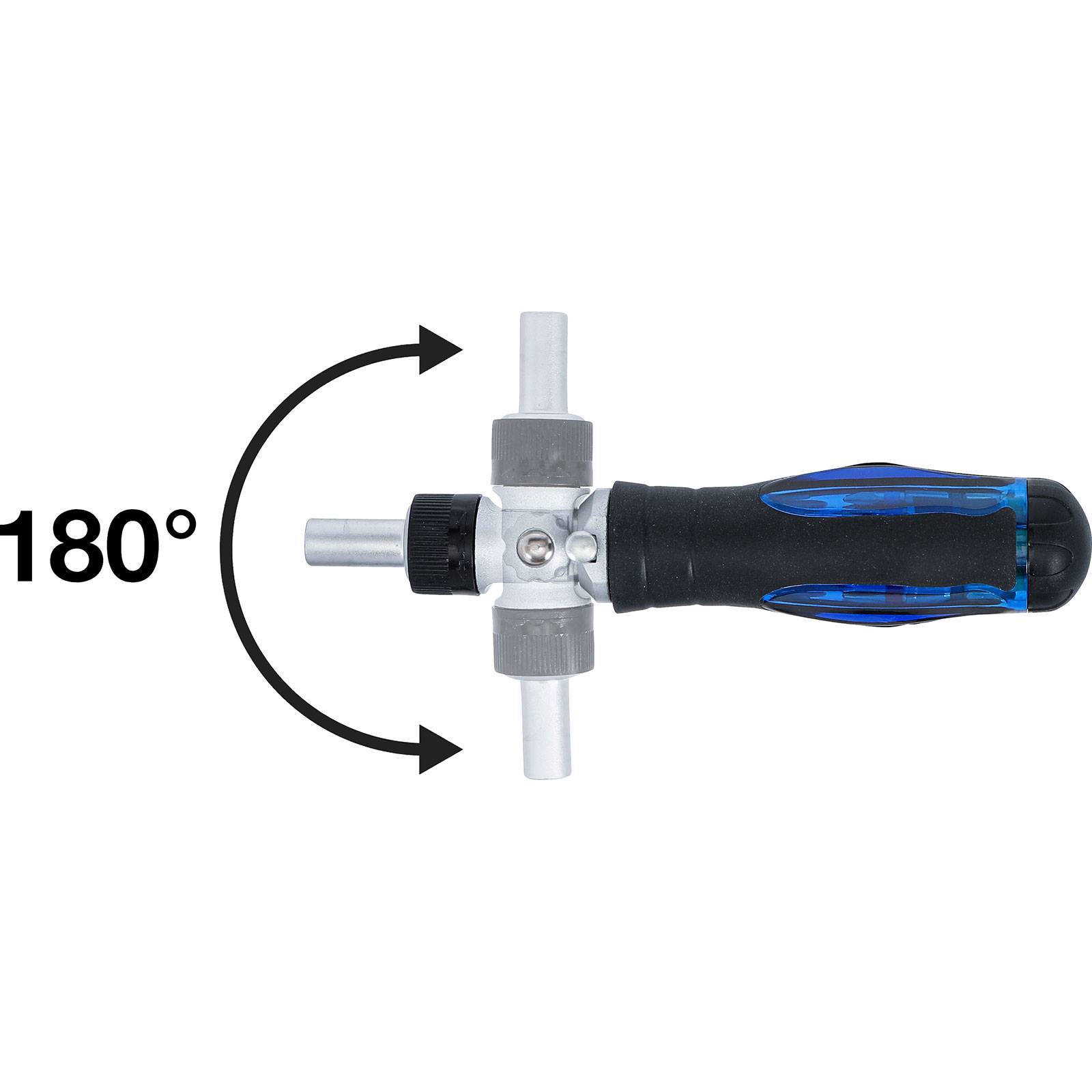 BGS 70053 Gelenk-Schraubendreher-Bit-Satz 14-tlg. mit Ratschen-Drehgriff, umschaltbar