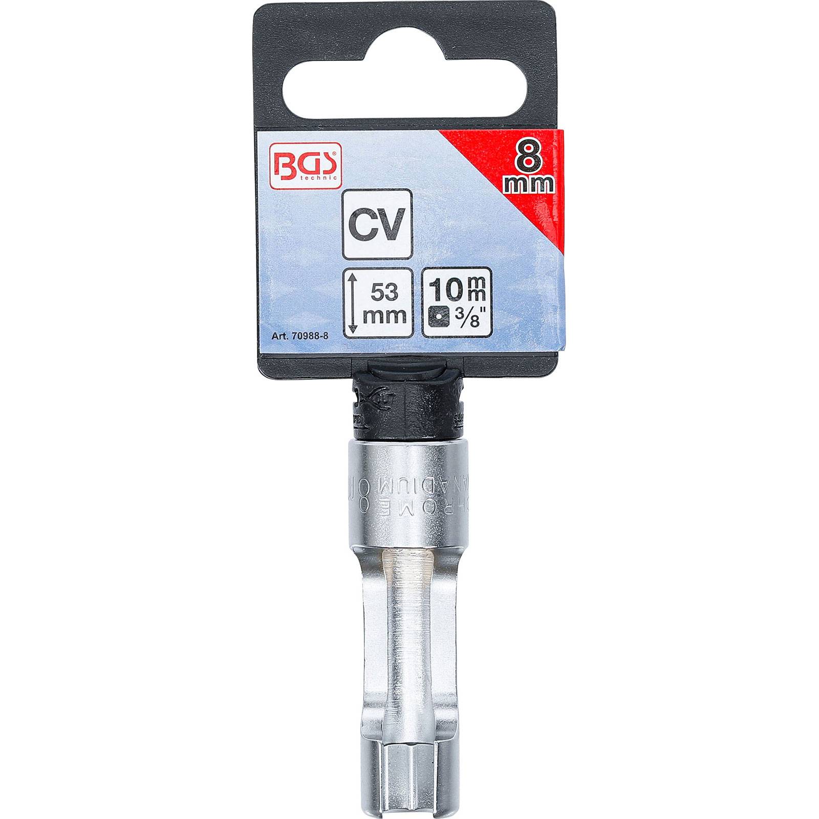 BGS Spezial-Steckschlüssel-Einsatz geschlitzt Antrieb Innenvierkant 10 mm (3/8") SW 8 mm - 70988-8