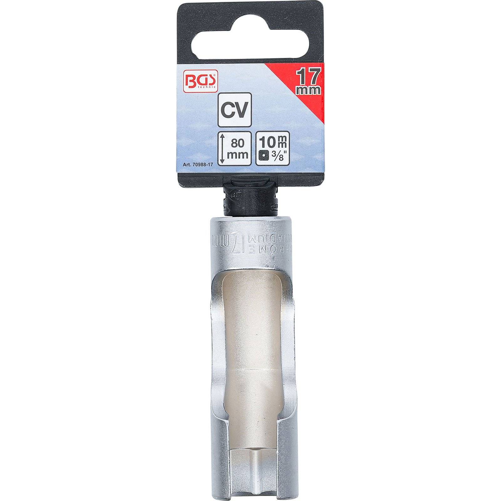 BGS 70988-17 Spezial-Steckschlüssel-Einsatz, gesch litzt, Antrieb Innenvierkant 10 mm (3/8"), SW 17 m