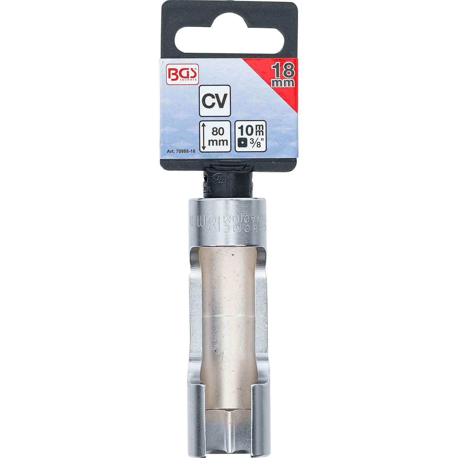 BGS Spezial-Steckschlüssel-Einsatz geschlitzt Antrieb Innenvierkant 10 mm (3/8") SW 18 mm - 70988-18
