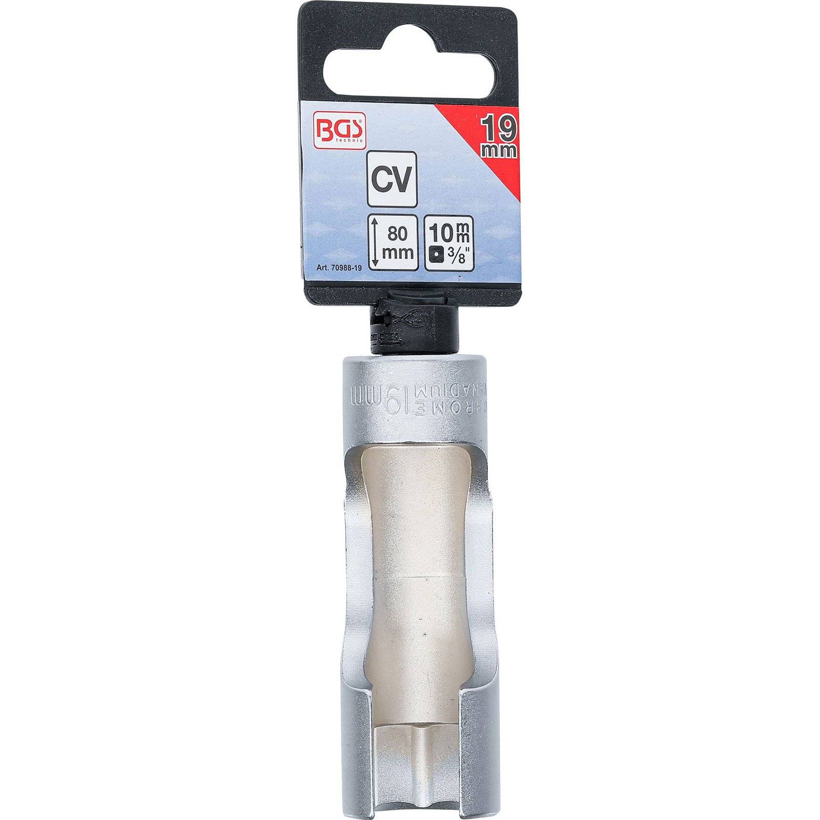 BGS Spezial-Steckschlüssel-Einsatz geschlitzt Antrieb Innenvierkant 10 mm (3/8") SW 19 mm - 70988-19