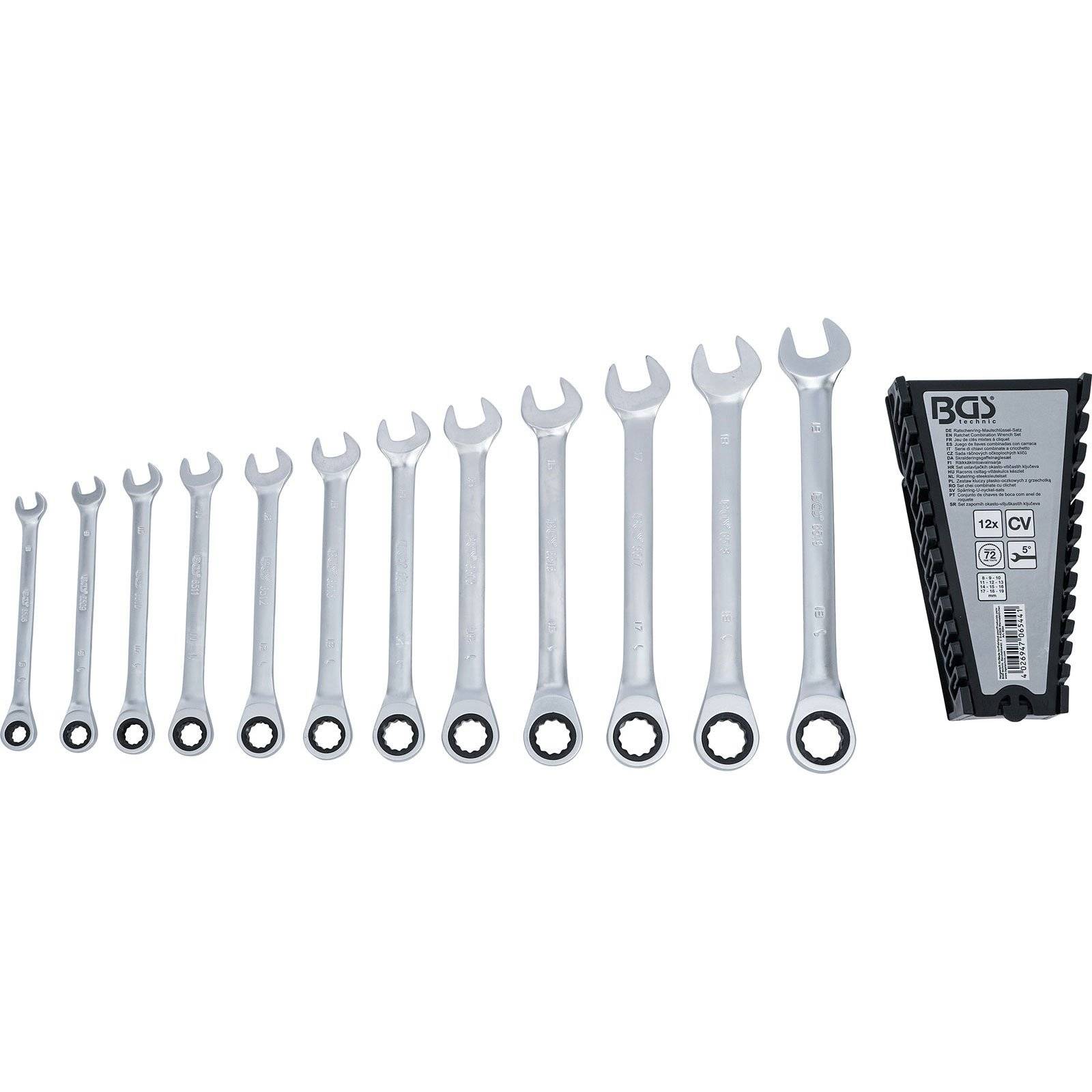 BGS Ratschenring-Maulschlüssel-Satz SW 8 - 19 mm 12tlg. - 6544
