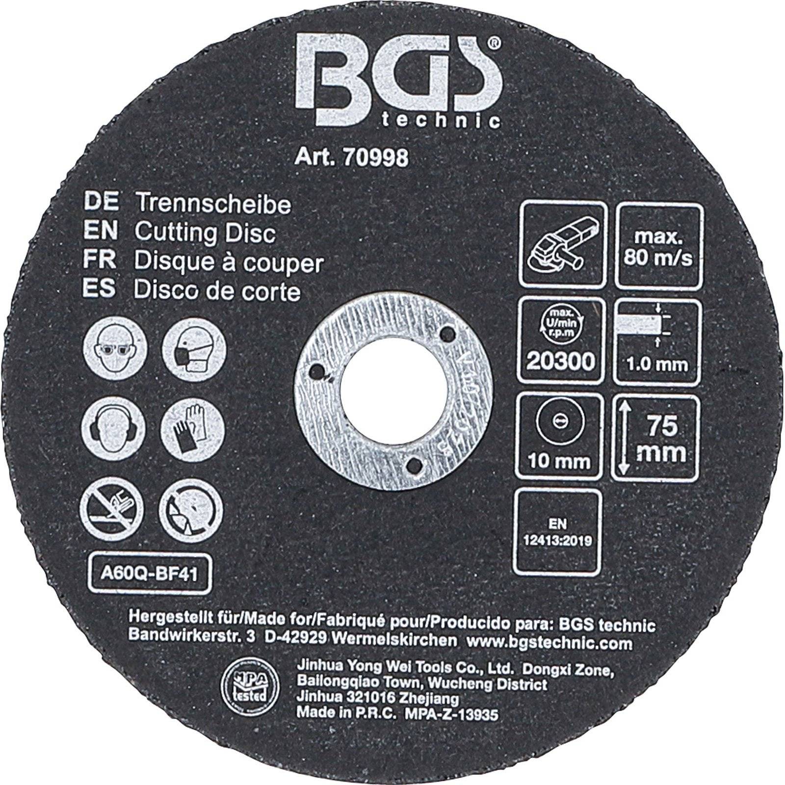 Trennscheiben-Satz für Edelstahl Ø 75 x 1,0 x 10 mm 5-tlg.