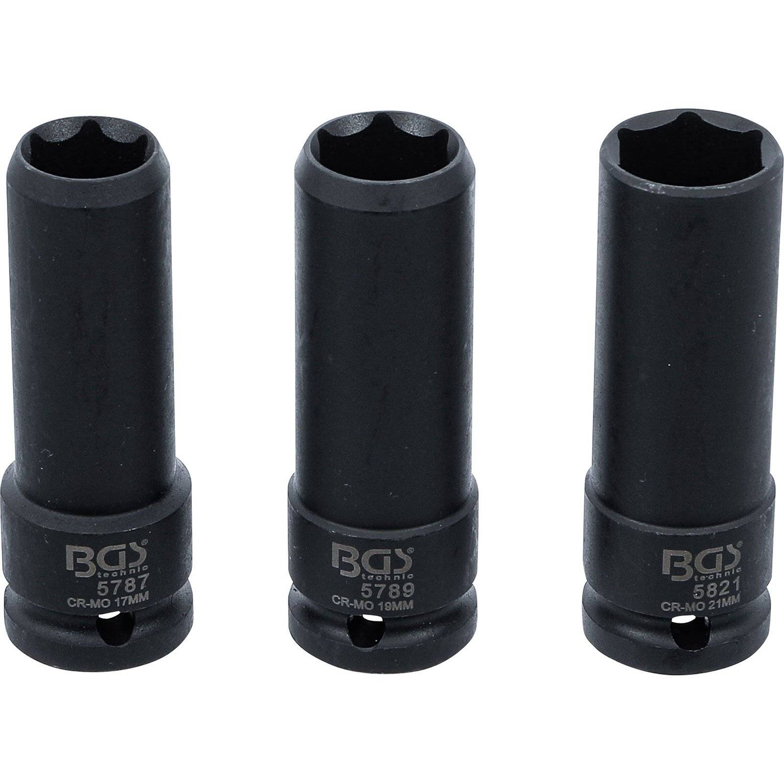 BGS 80003 Kraft-Spezial-Steckschlüssel-Einsatz-Sat z, Antrieb Innenvierkant 12,5 mm (1/2"), SW 17 / 1