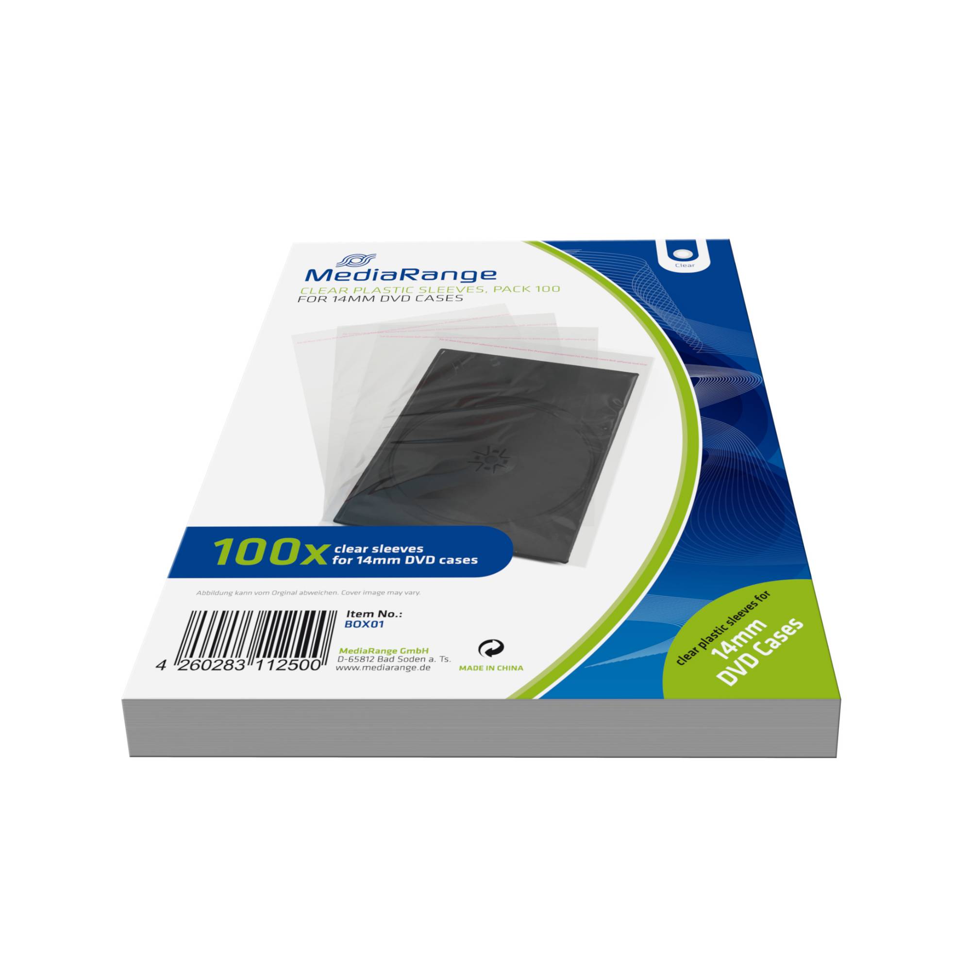 MEDIARANGE Plasticsleeves DVD Case 100 - Leerhüllen Kapazität - Kunststoffhülle