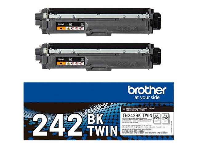 Brother TN242 BKTWIN - 2er-Pack - Schwarz - original - Tonerpatrone - für Brother DCP-9017, DCP-9022, HL-3142, HL-3152,