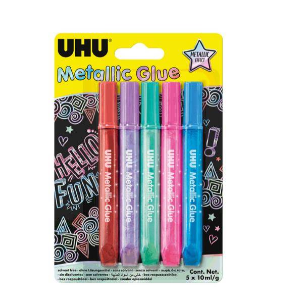 Young Creativ' Glitter Glue Metallic - 5x 10g ohne Lösungsmittel.