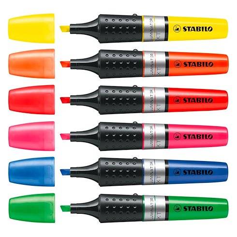 Textmarker Luminator Etui mit 6 Stiften