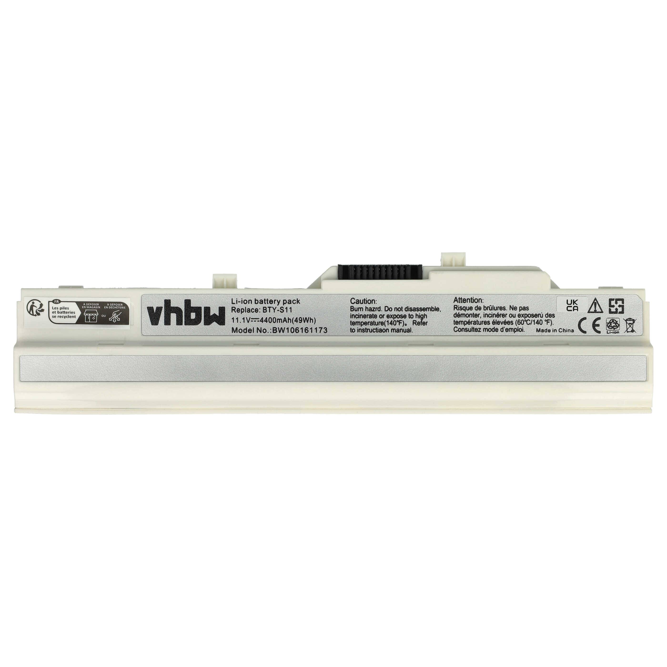 vhbw Akku Ersatz für BTY-S13, TX2-RTL8187SE für Notebook (4400 mAh, 11,1 V, Li-Ion)