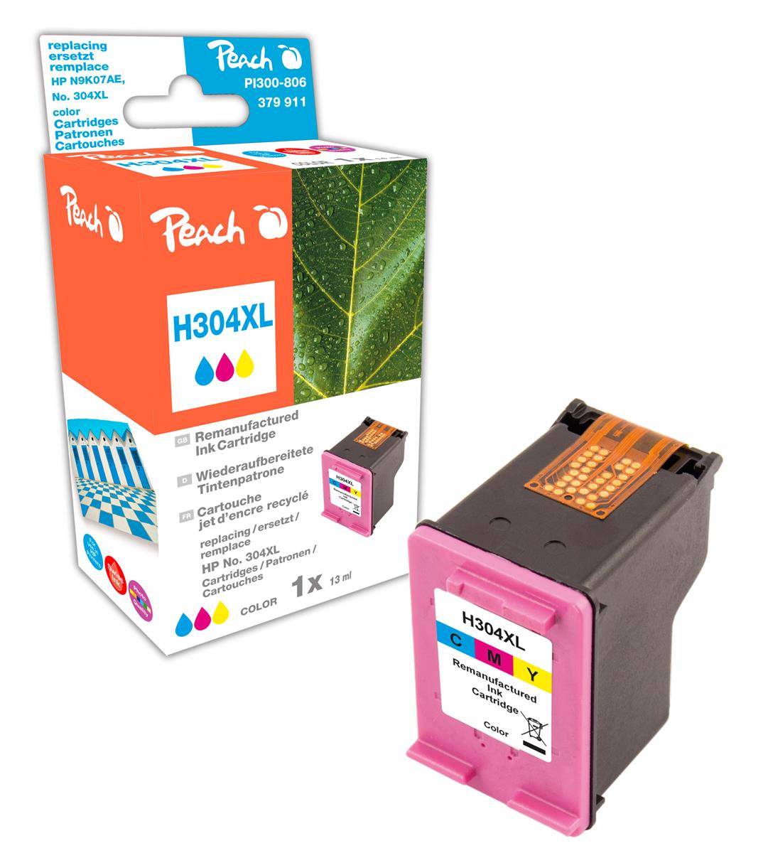Peach Patrone HP Nr.304XL N9K07AE color komp - Kompatibel - Tintenpatrone