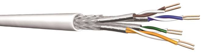 Verlegekabel UCHOME SS26, Cat 7, S/FTP, PiMF, weiß, 100m Ring