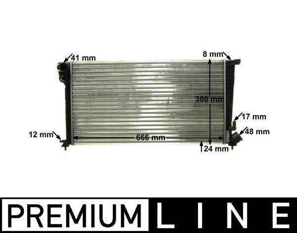 Kühler Motor Rippen mech. gefügt 670 mm - 366 mm MAHLE für u.a. PEUGEOT 306