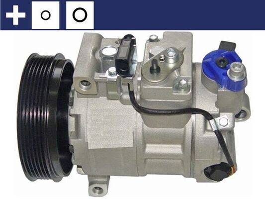 Klimakompressor 12 V Ø 125 mm MAHLE passend für u.a. AUDI A6
