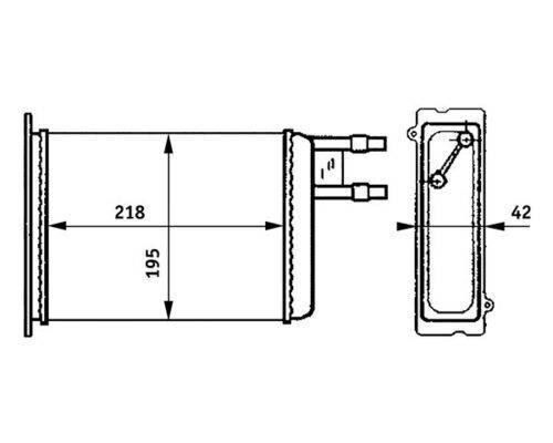 Wärmetauscher Innenraumheizung Alu 220 mm - 195 mm MAHLE für u.a. FIAT DUCATO