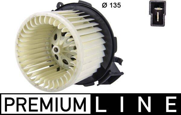 Innenraumgebläse 12 V 250 W Ø 135 mm 2-polig MAHLE für u.a. PEUGEOT 307