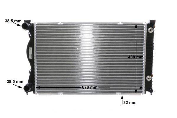 Kühler Motor Kühlrippen gelötet 675 mm - 445 mm MAHLE für u.a. AUDI A6