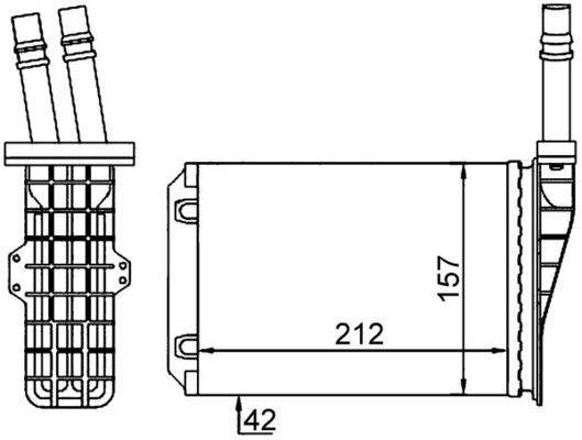 Wärmetauscher Innenraumheizung Alu 212 mm - 157 mm MAHLE für u.a. RENAULT ESPACE