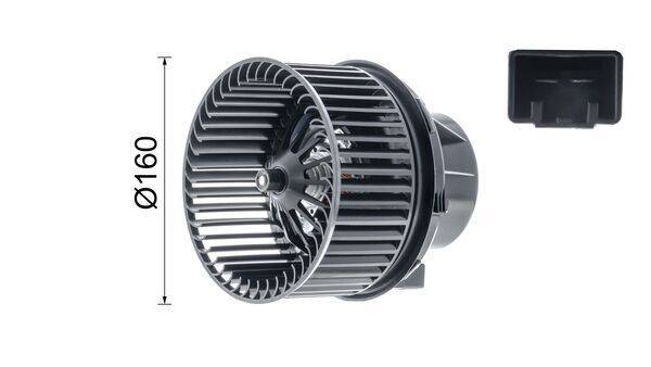 Innenraumgebläse 12 V 288 W Ø 160 mm 2-polig MAHLE für u.a. FORD FOCUS