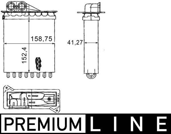 Wärmetauscher Innenraumheizung Alu 231 mm - 84 mm MAHLE für FREIGHTLINER