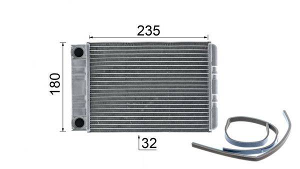 Wärmetauscher Innenraumheizung Alu 180 mm - 235 mm MAHLE für u.a. MB C-KLASSE