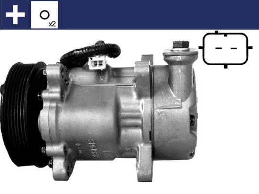 Klimakompressor 12 V Ø 119 mm MAHLE passend für u.a. CITROËN SAXO