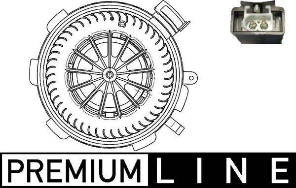 Innenraumgebläse 12 V 157 W Ø 146 mm 2-polig MAHLE für u.a. MB SPRINTER