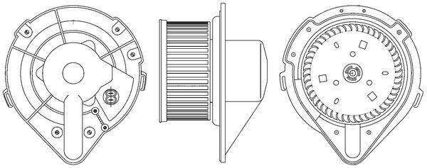 Innenraumgebläse 12 V 150 W Ø 145 mm 2-polig MAHLE für u.a. VW GOLF