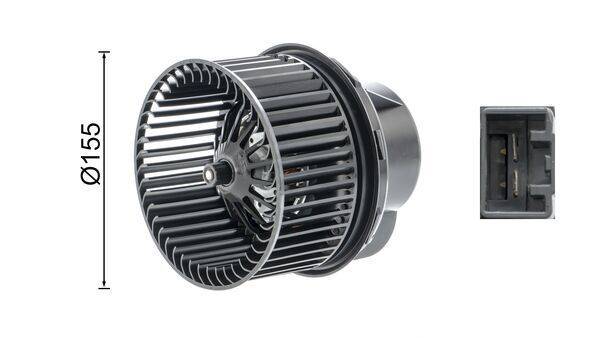 Innenraumgebläse 12 V 324 W Ø 155 mm 2-polig MAHLE für u.a. FORD FOCUS