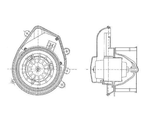Innenraumgebläse 12 V 150 W Ø 146 mm 2-polig MAHLE für u.a. AUDI A4