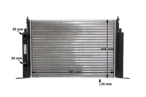 Kühler Motor Rippen mechanisch gefügt 580 mm - 401 mm MAHLE für u.a. FIAT STILO