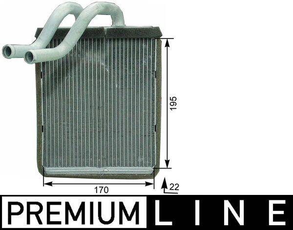 Wärmetauscher Innenraumheizung Alu 200 mm - 170 mm MAHLE für u.a. KIA SORENTO