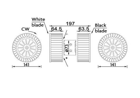 Innenraumgebläse 12 V 175 W Ø 141 mm 2-polig MAHLE für u.a. BMW 3er