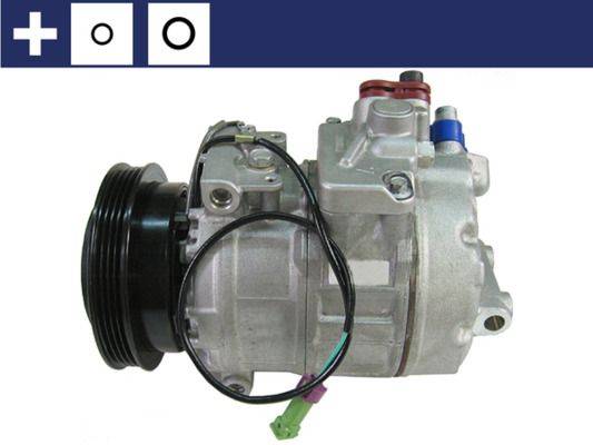 Klimakompressor 12 V Ø 120 mm MAHLE passend für u.a. AUDI A6