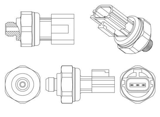 Druckschalter Klimaanlage 3/8" 3-polig Außengewinde MAHLE für u.a. MAZDA CX-5