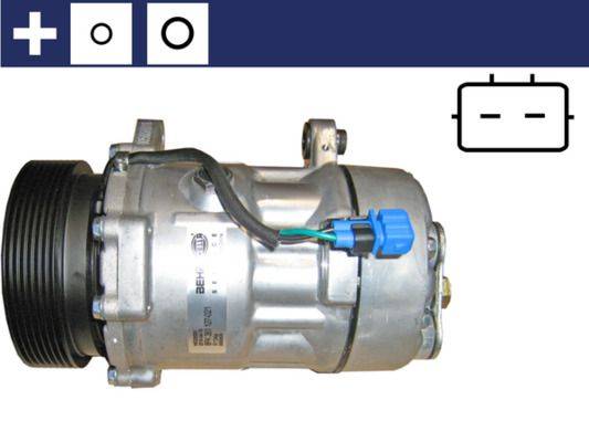 Klimakompressor 12 V Ø 120 mm MAHLE passend für u.a. FORD GALAXY