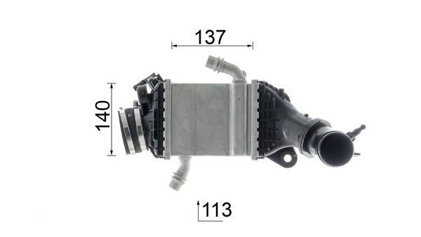 Ladeluftkühler Kühlrippen gelötet Alu 137 mm - 113 mm MAHLE für u.a. BMW X5