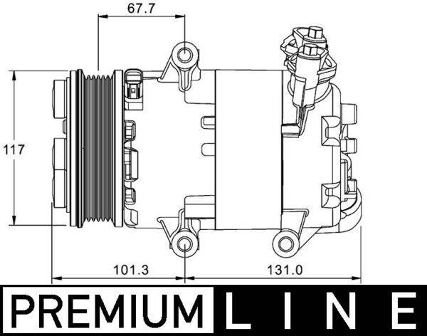 Klimakompressor 12 V Ø 110 mm MAHLE für u.a. LAND ROVER FREELANDER