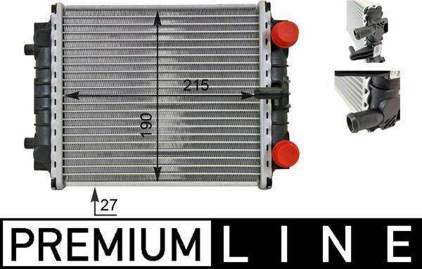 Kühler Motor Kühlrippen gelötet 297 mm - 208 mm MAHLE für u.a. VW GOLF