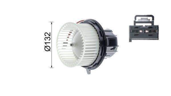 Innenraumgebläse 12 V 229 W Ø 132 mm 2-polig MAHLE für u.a. MB E-KLASSE