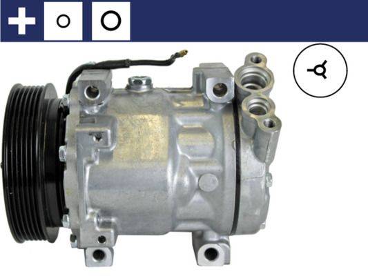 Klimakompressor 12 V Ø 125 mm MAHLE passend für u.a. RENAULT CLIO